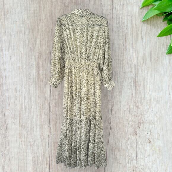 Kate and Lily leaf print long sleeve tired maxi dress, size 12 - Picture 9 of 10